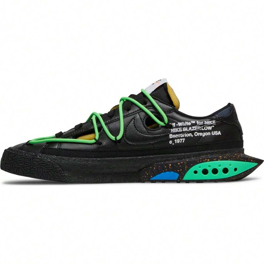Nike Blazer Low X OFF-WHITE Black 2022 (DH7863-001) Men's Size 4-14 For Men Anti-Slip Low-Top Sneakers And Sports Shoes Casual Wear In Summer
