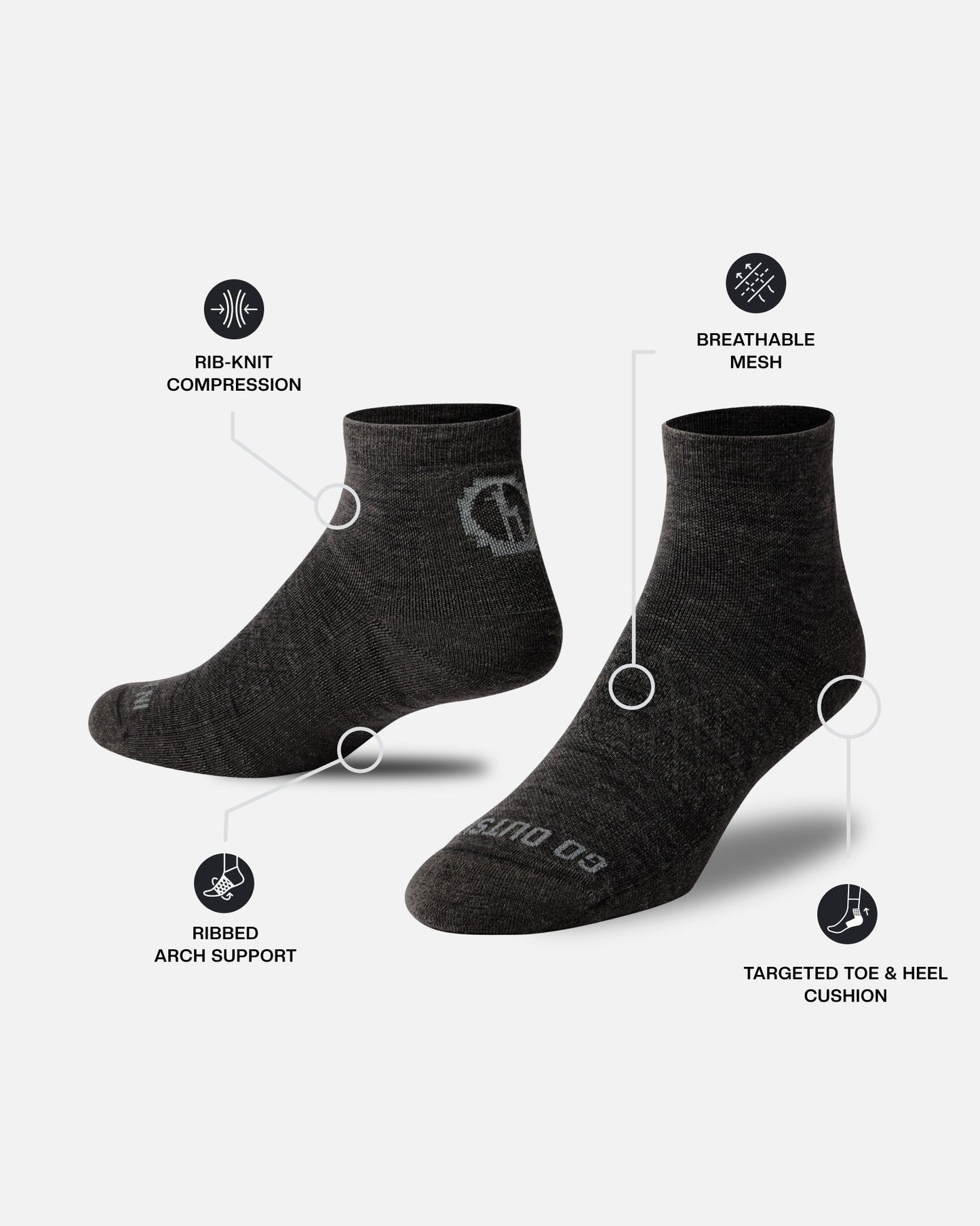LUI Trail 1/4 Crew Socks