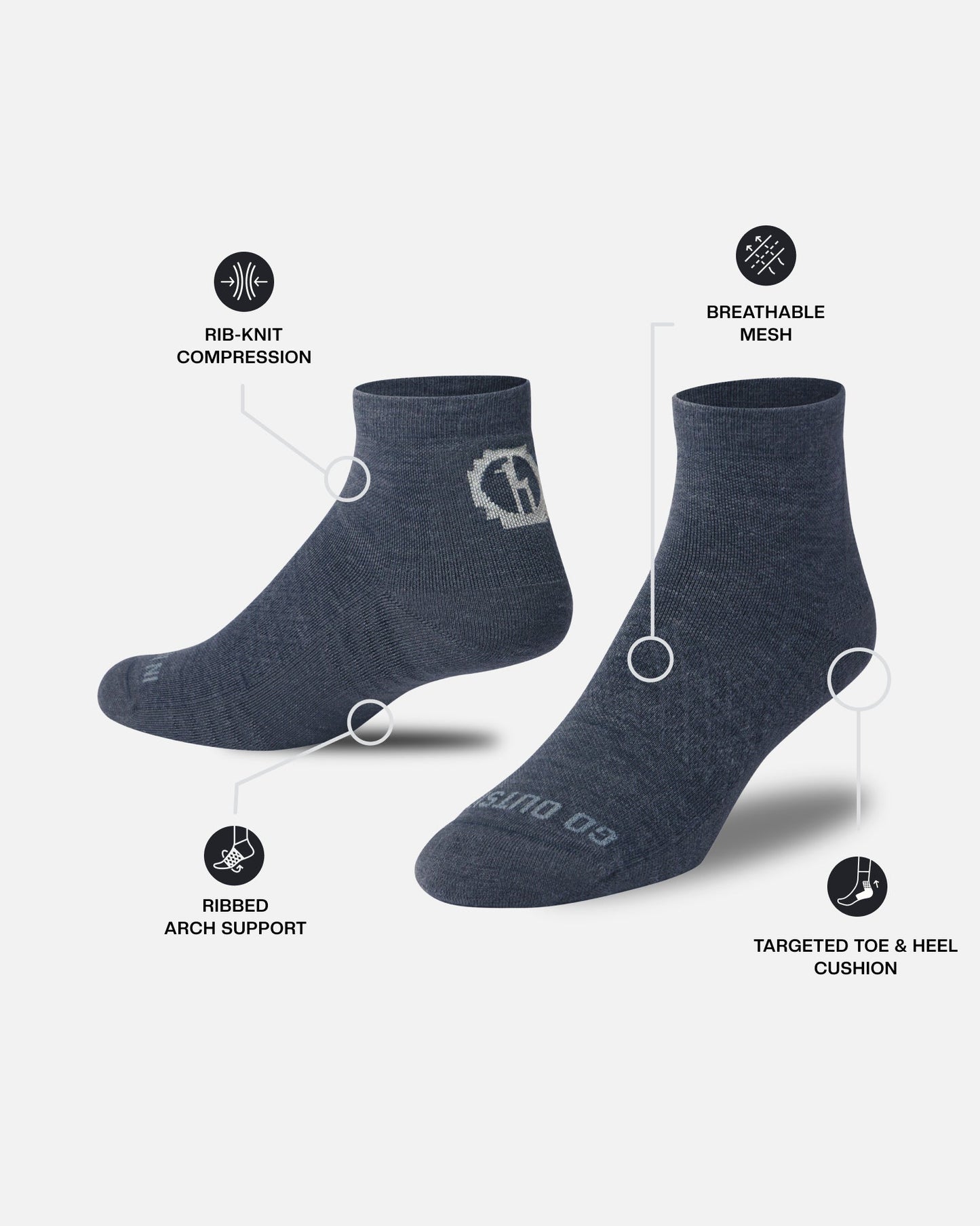 LUI Trail 1/4 Crew Socks