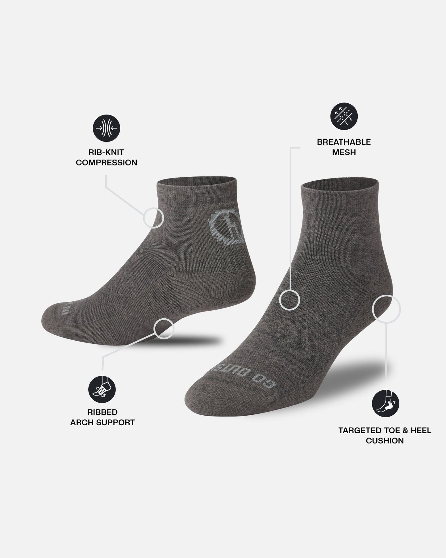 LUI Trail 1/4 Crew Socks