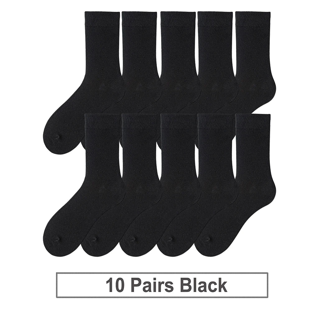 LEP 10-Pack Men's Cotton Business Breathable Socks