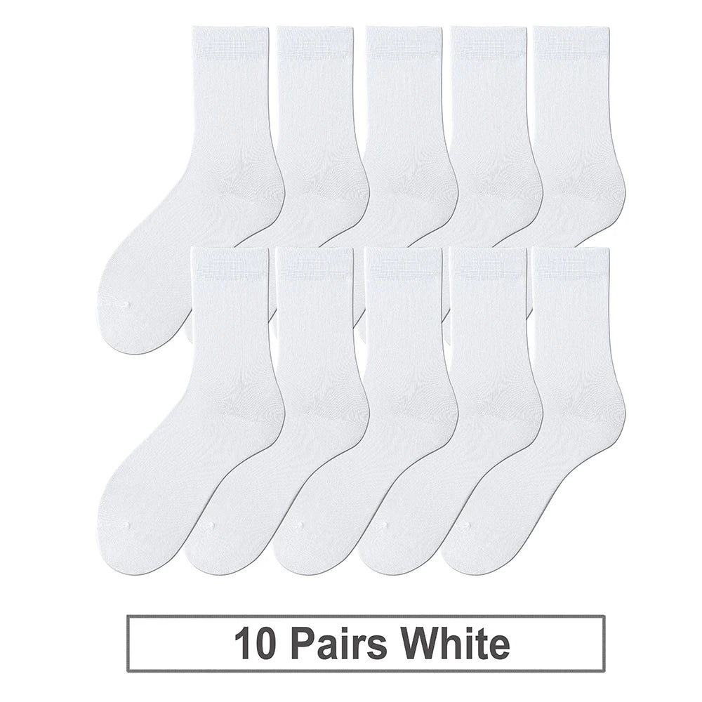LEP 10-Pack Men's Cotton Business Breathable Socks