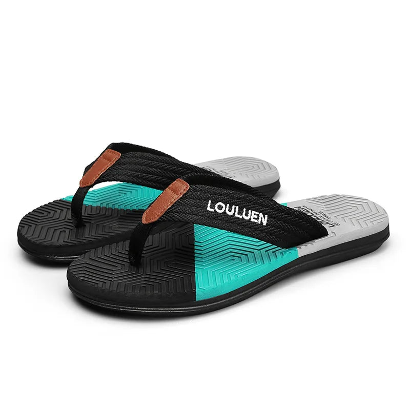 LEP Summer Men's Breathable Indoor-Outdoor Beach Flip-Flops