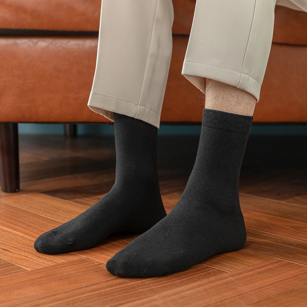 LEP 10-Pack Men's Cotton Business Breathable Socks