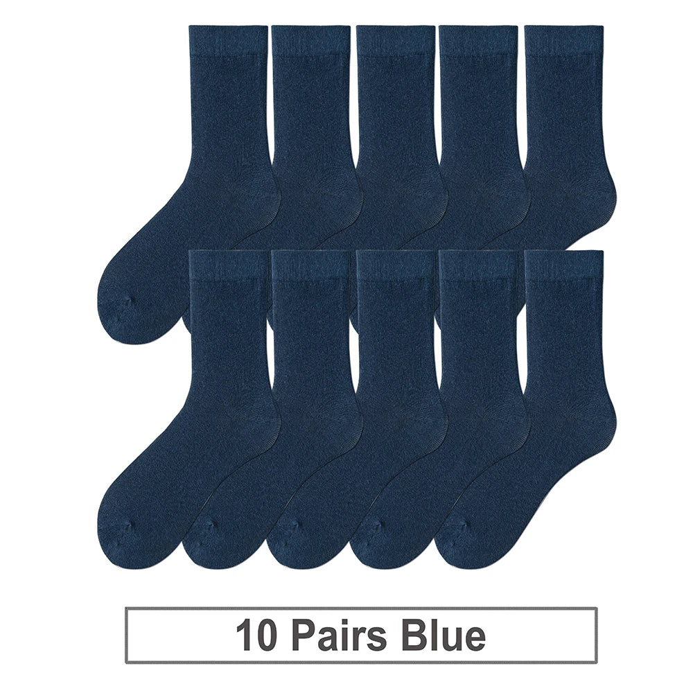 LEP 10-Pack Men's Cotton Business Breathable Socks