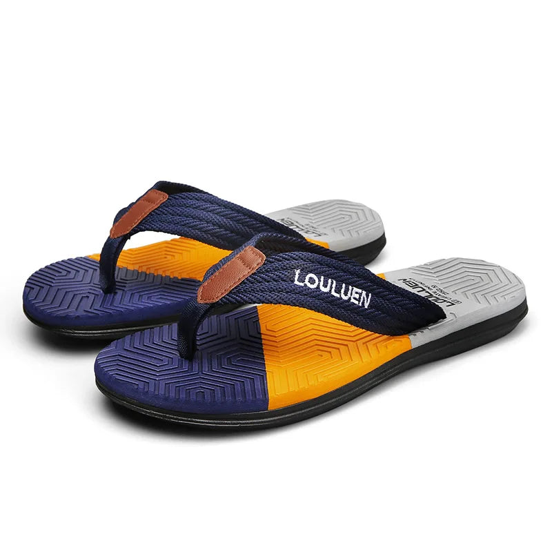 LEP Summer Men's Breathable Indoor-Outdoor Beach Flip-Flops