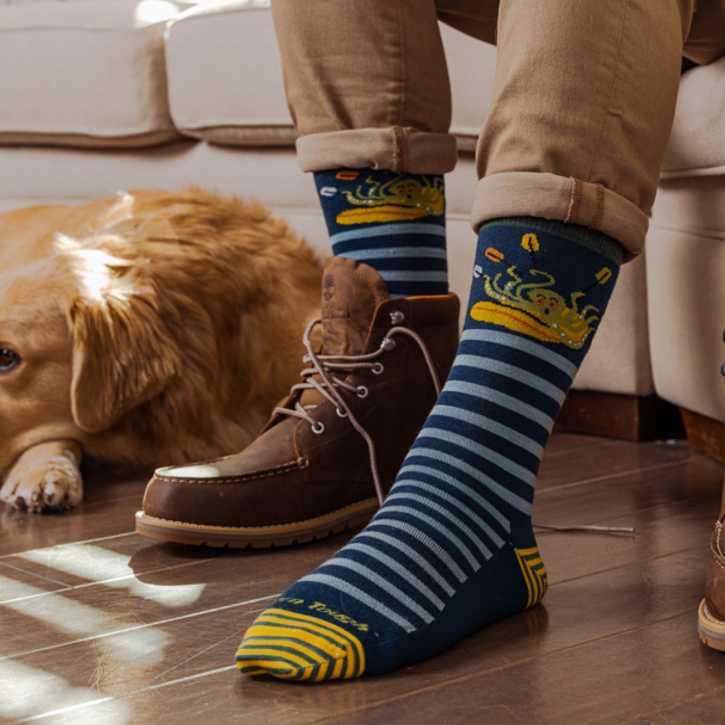 LUI Men's Animal Haus Crew  Lightweight Lifestyle Sock