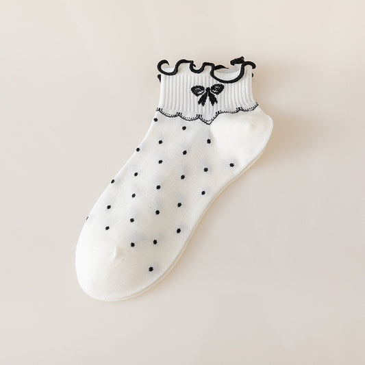 5\u002F 10 Pairs of Fringed with wooden ears Patterned Cozy Socks - Soft Blend, Novelty Knit Fabric, Mid Tube Design, Casual Wear for Women and Girls, Perfect Gift Idea