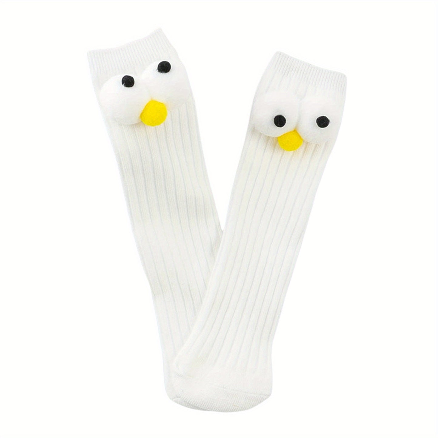 Adorable Big Eye Knee High Socks for Youngsters & Youngsters – Soft, Fun Cartoon Design with Green Charm, Perfect Christmas Gift for Youngsters & Youngsters, Youngsters Socks