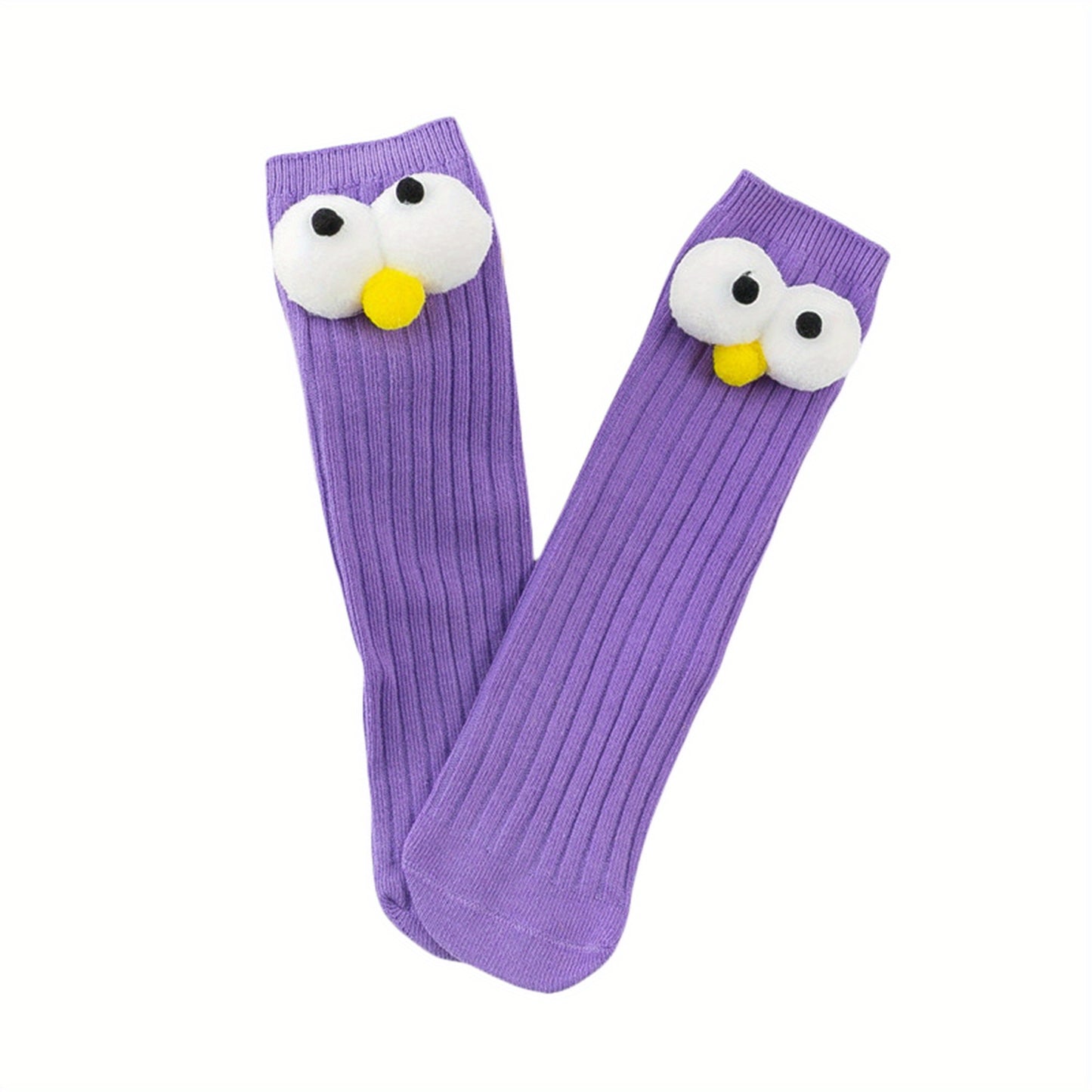 Adorable Big Eye Knee High Socks for Youngsters & Youngsters – Soft, Fun Cartoon Design with Green Charm, Perfect Christmas Gift for Youngsters & Youngsters, Youngsters Socks
