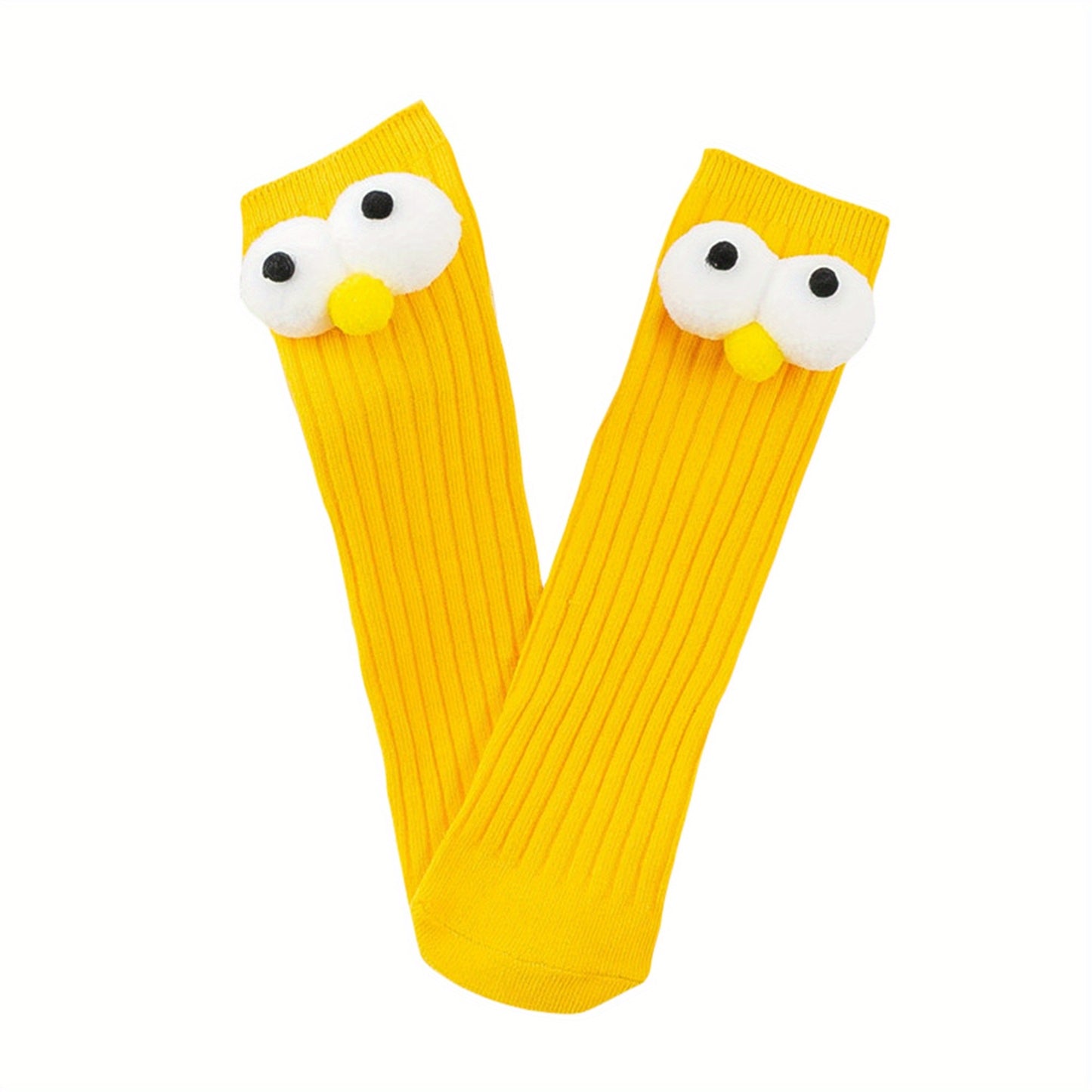 Adorable Big Eye Knee High Socks for Youngsters & Youngsters – Soft, Fun Cartoon Design with Green Charm, Perfect Christmas Gift for Youngsters & Youngsters, Youngsters Socks
