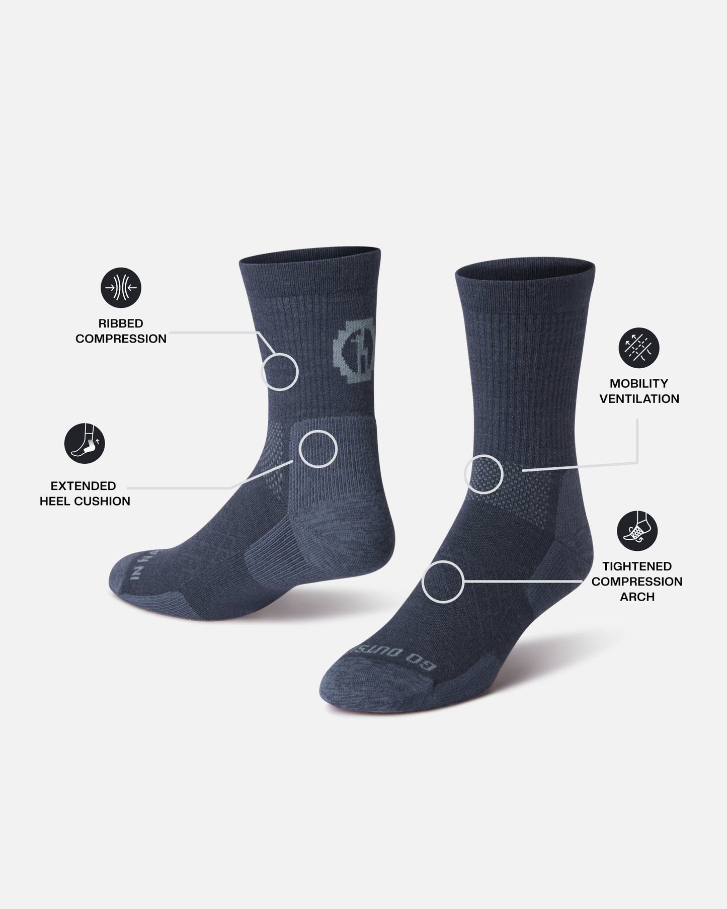 LUI Trail 3/4 Crew Socks