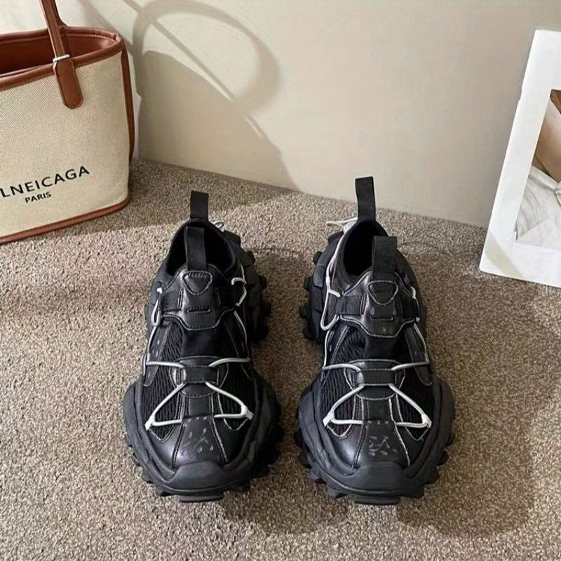 Design Sense New Trend Men'S Shoes Fashion Casual Everything Super Soft Thick Sole Paris Breathable Daddy Sneakers