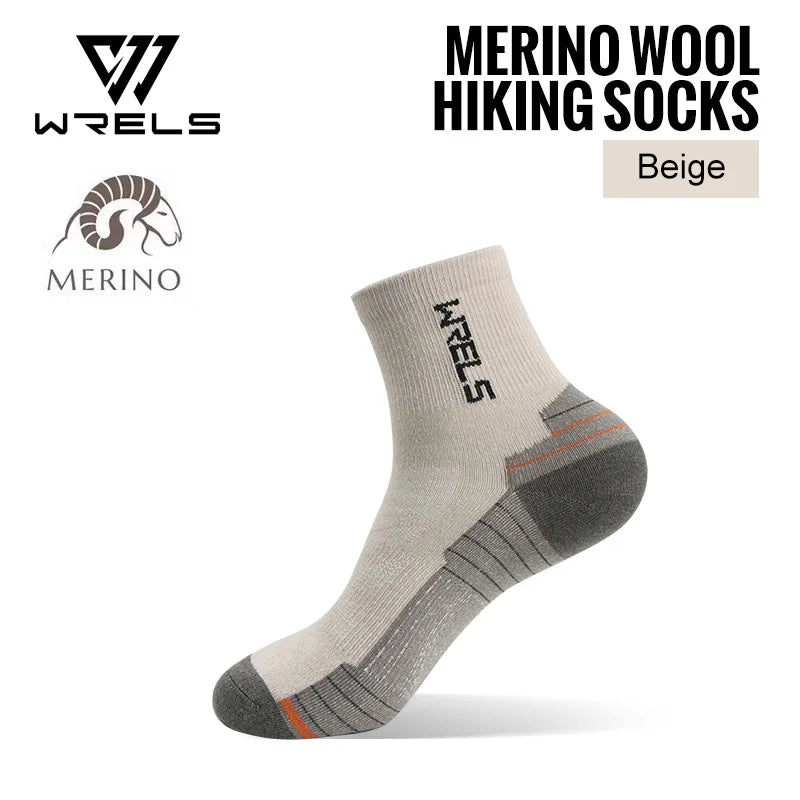 LEP WRELS Merino Wool Compression Hiking Socks