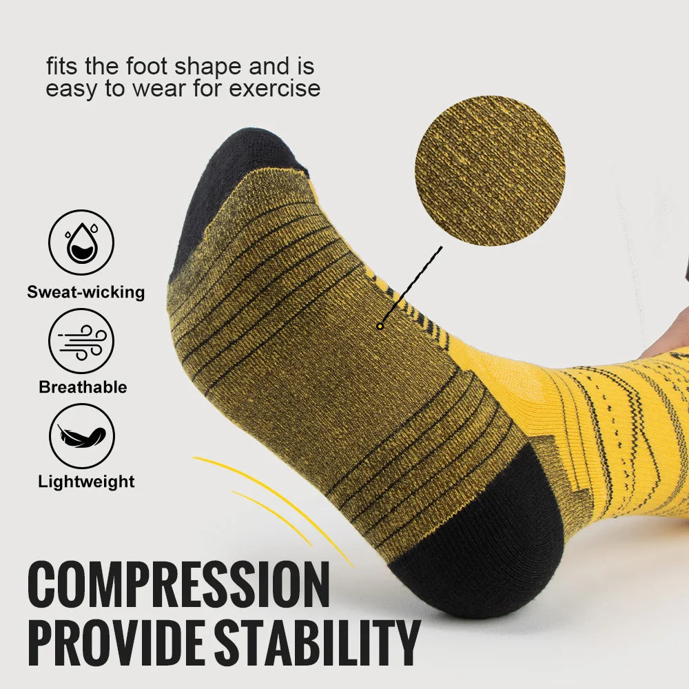LEP WRELS Merino Wool Compression Hiking Socks