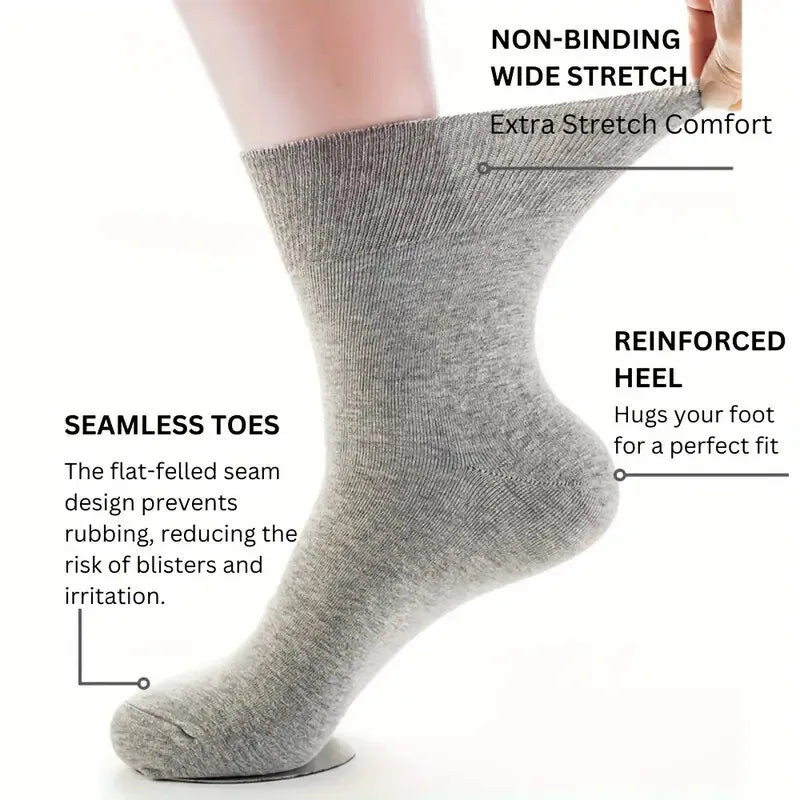LEP 7-Pack Non-Binding Diabetic Socks (Plus Size)
