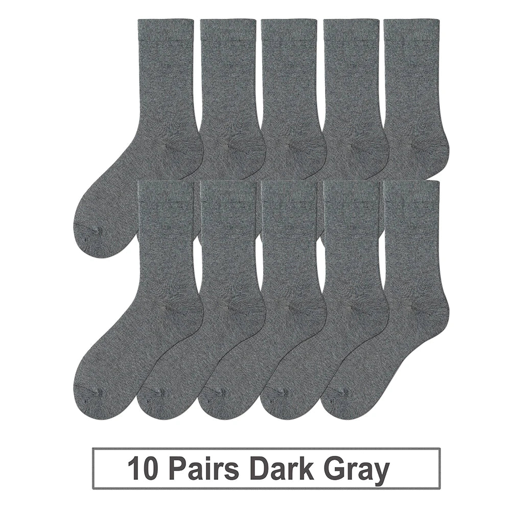 LEP 10-Pack Men's Cotton Business Breathable Socks