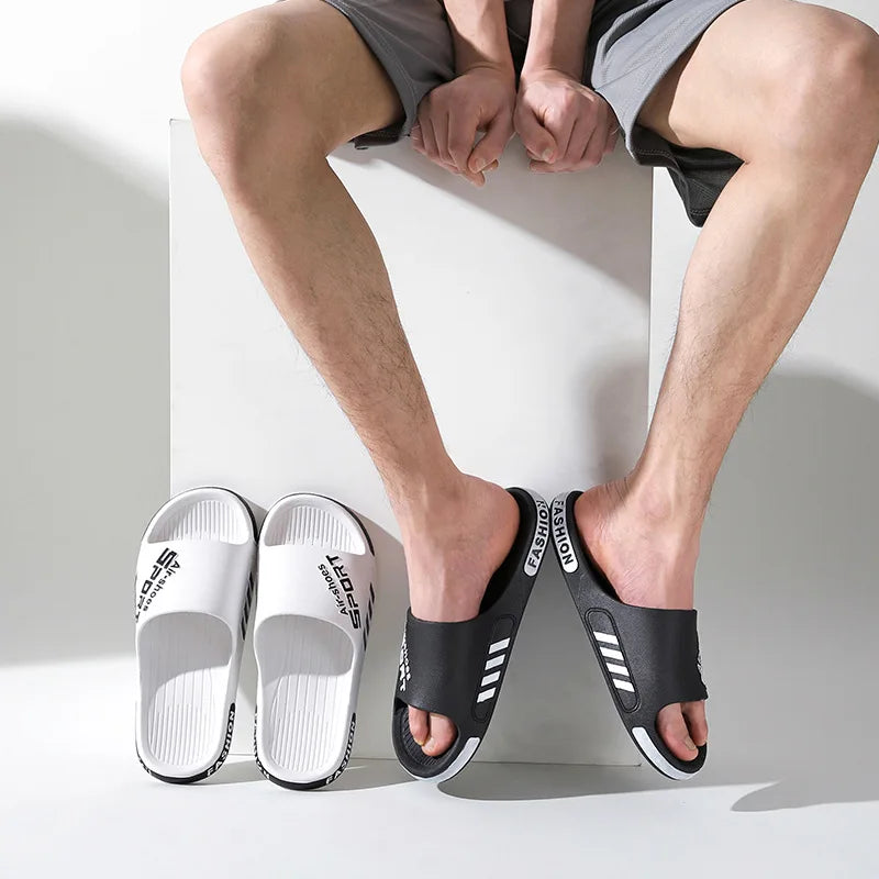 LEP Men's PVC Non-Slip Couple Beach & Bathroom Slides