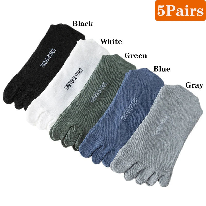 LEP 5-Pack Mesh Cotton Thin Toe Sports Ankle Socks
