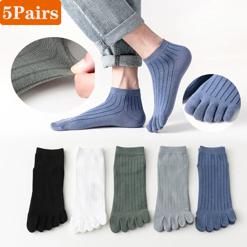 LEP 5-Pack Mesh Cotton Thin Toe Sports Ankle Socks