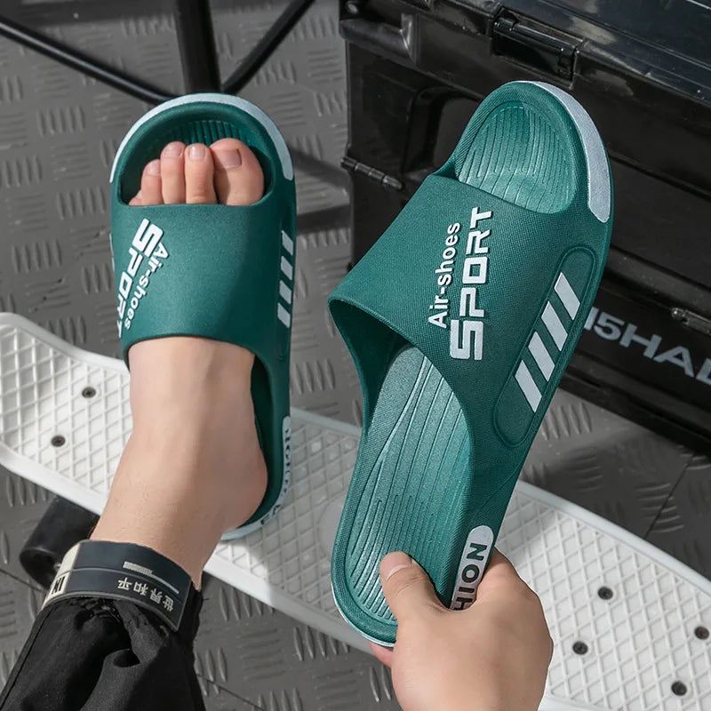 LEP Men's PVC Non-Slip Couple Beach & Bathroom Slides