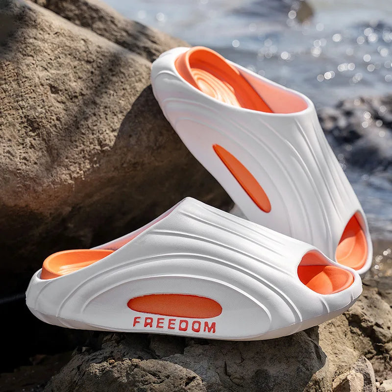 LEP YNPO 2025 Thick-Sole EVA Couple Anti-Slip Shower Slippers