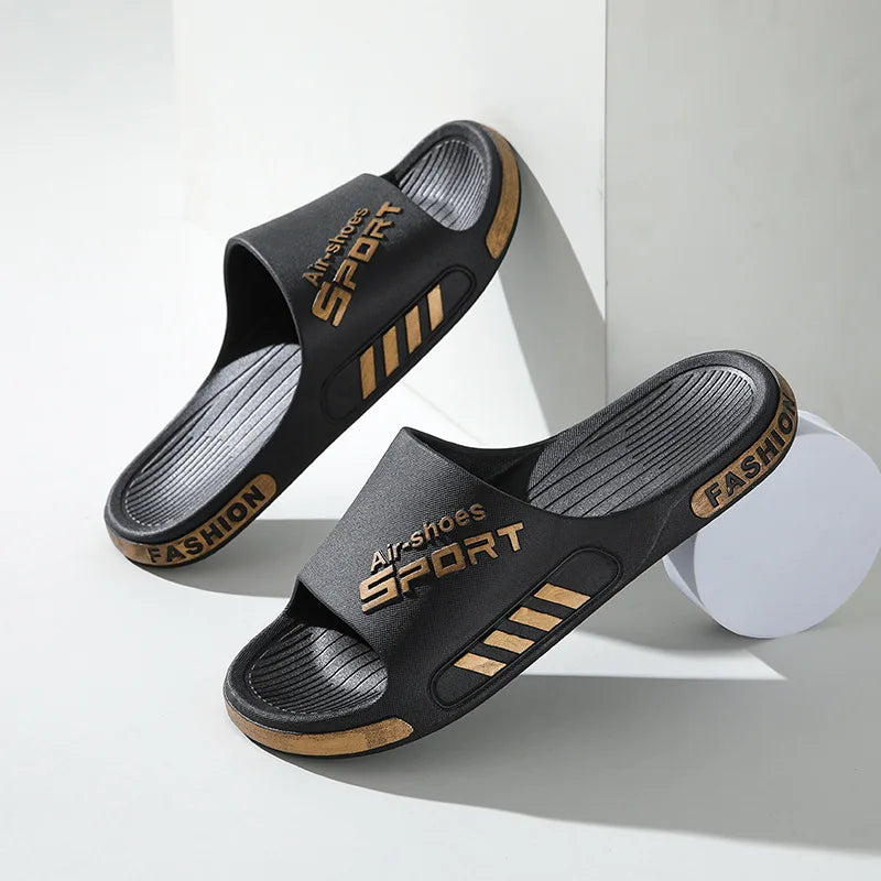 LEP Men's PVC Non-Slip Couple Beach & Bathroom Slides