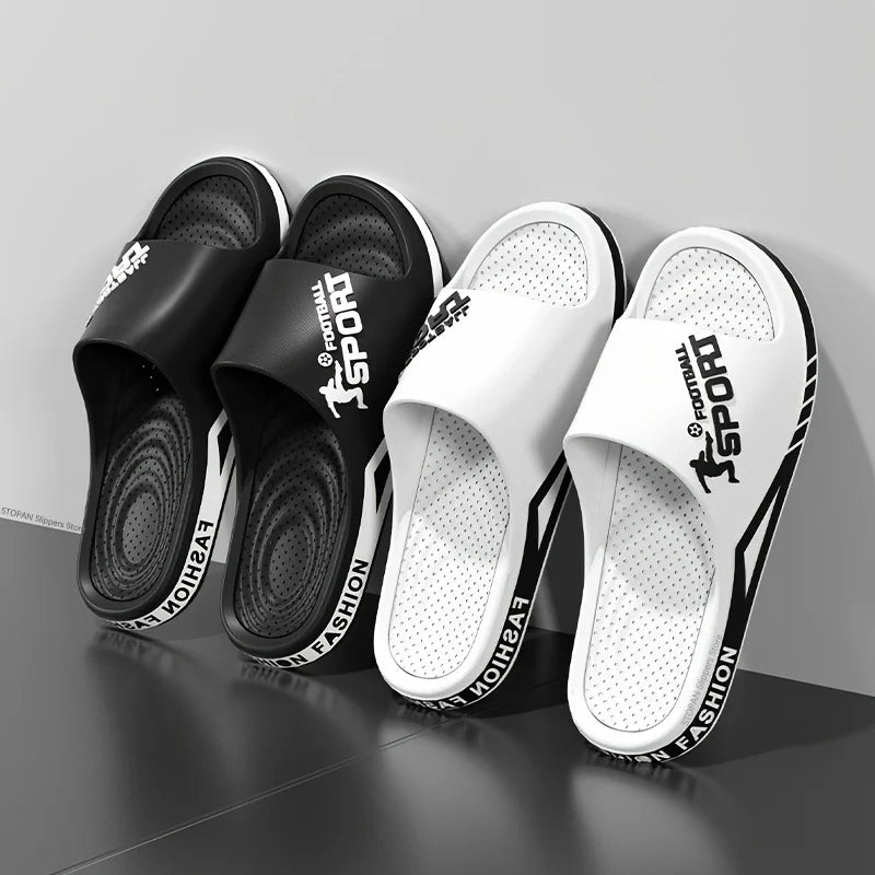 LEP 2025 Men's PVC Thick-Sole Anti-Slip Sports Slippers