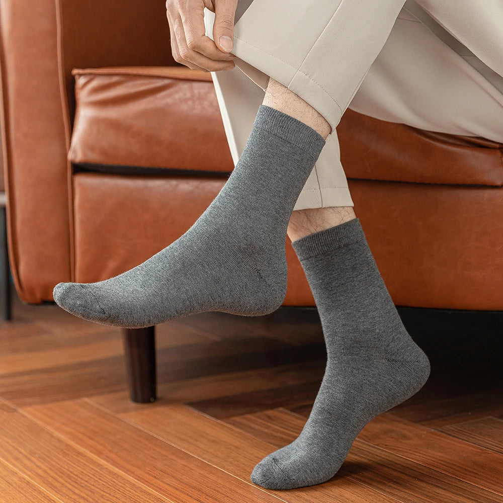 LEP 10-Pack Men's Cotton Business Breathable Socks