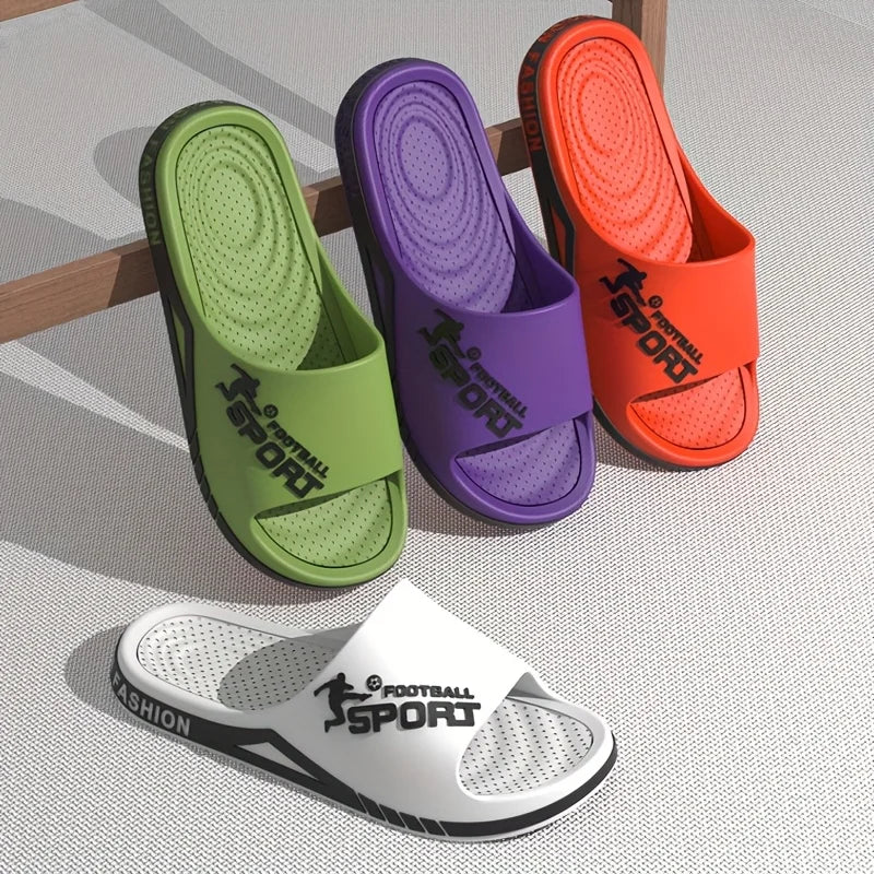 LEP 2025 Men's PVC Thick-Sole Anti-Slip Sports Slippers