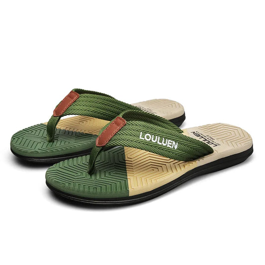 LEP Summer Men's Breathable Indoor-Outdoor Beach Flip-Flops