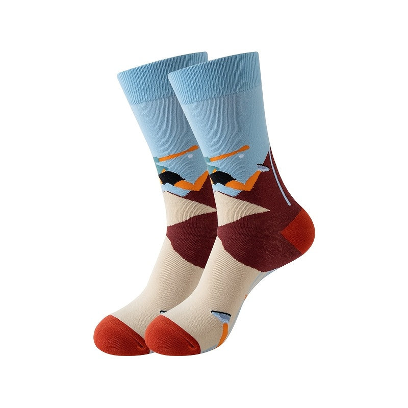 48 Pairs Of Soft And Comfortable Colored Mid Tube Socks With Novel Patterns, Random Colors, Fashionable And Versatile Trends